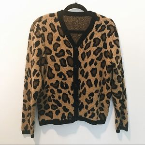 Vintage Chenille Leopard Cardigan